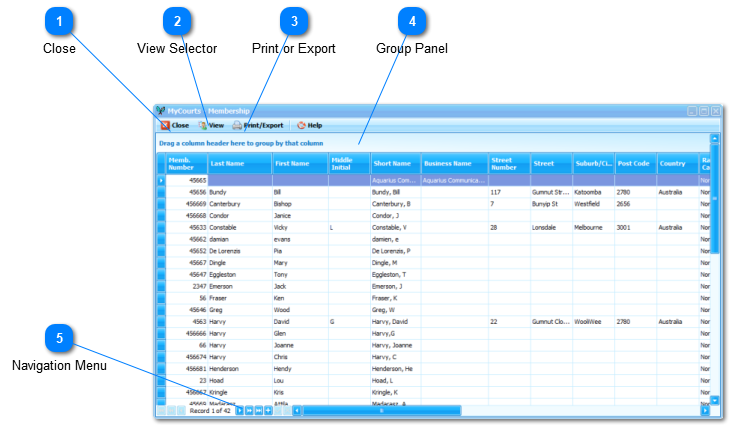 Membership Grid Window